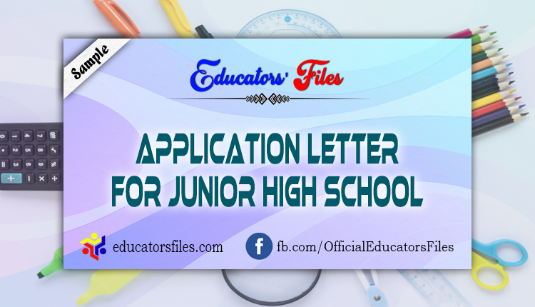 application letter for junior high schook