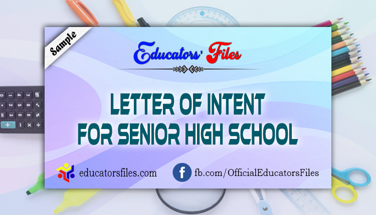 letter of intent for senior high school