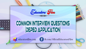 Common Interview Questions – DEPED Application