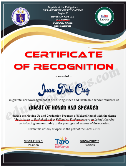 Featured image of post Deped Certificate Of Recognition Template 2020 Select a printable certificate of recognition template below and customize it with your own text