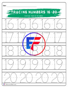 Number Tracing (16-20)