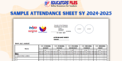 Attendance Sheet for SY 2024-2024