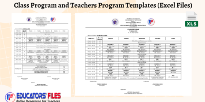 Class Program and Teacher Program Templates